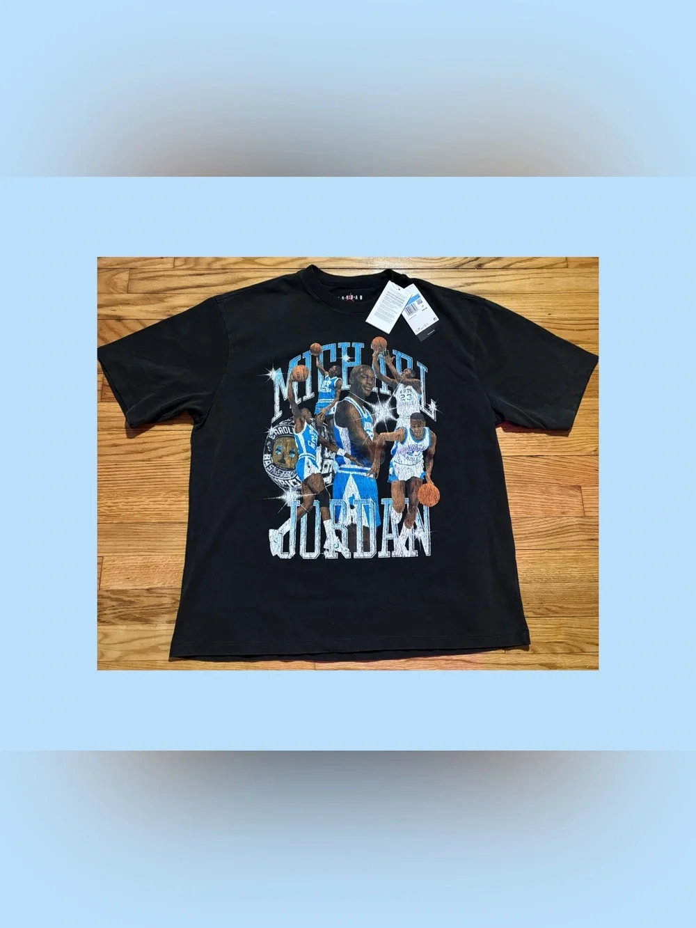 Jordan OVERSIZED FIT T-Shirt Men’s sz Retro faded Graphic of MICHAEL AT UNC NEW